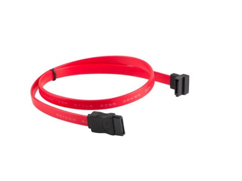 KABEL SATA DATA III (6GB/S) F/F 50CM KĄTOWY DÓŁ/PROSTO CZERWONY LANBERG