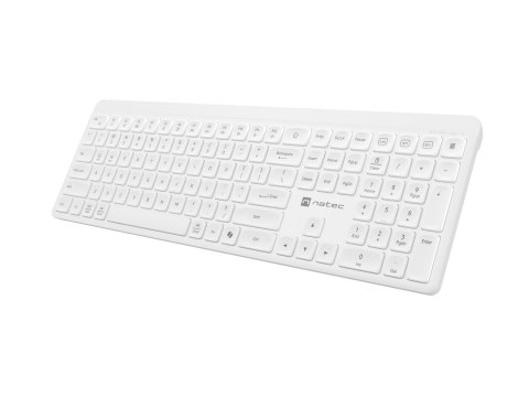 KLAWIATURA NATEC TANG US BEZPRZEWODOWA BT + 2.4GHZ CICHA SLIM BIAŁA