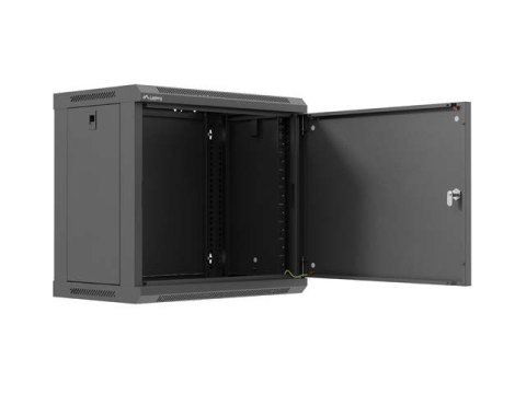 SZAFA INSTALACYJNA RACK WISZĄCA 19" 9U 540X350 CZARNA DRZWI PEŁEN METAL LANBERG (FLAT PACK)
