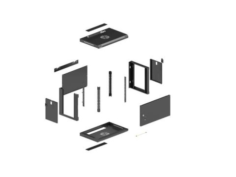 SZAFA INSTALACYJNA RACK WISZĄCA 19" 9U 540X350 CZARNA DRZWI PEŁEN METAL LANBERG (FLAT PACK)