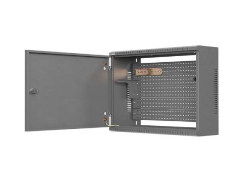 SZAFA INSTALACYJNA TPR 10" & 19" Z PŁYTĄ MESH 560X420X180 CZARNA LANBERG (ZŁOŻONA)  