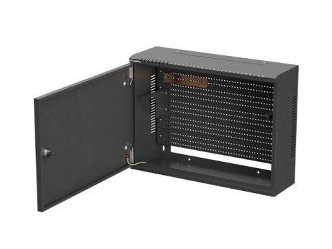 SZAFA INSTALACYJNA TPR 10" & 19" Z PŁYTĄ MESH 560X420X180 CZARNA LANBERG (ZŁOŻONA)  
