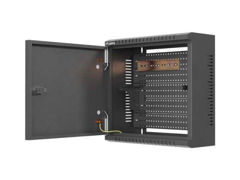 SZAFA INSTALACYJNA TPR 10" Z PŁYTĄ MESH 340X340X140 CZARNA LANBERG (ZŁOŻONA)
