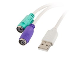 ADAPTER USB-A(M) 2.0->2X PS/2 BIAŁY LANBERG