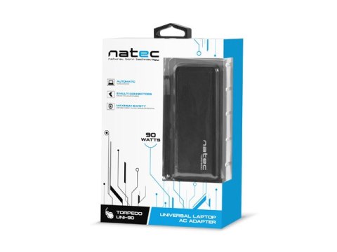 ZASILACZ ŁADOWARKA NATEC TORPEDO UNI-90 90W DO LAPTOPÓW