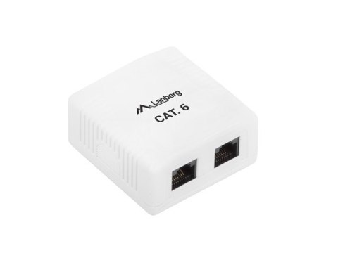 GNIAZDO NATYNKOWE KAT.6 2X RJ45 BIAŁE LANBERG