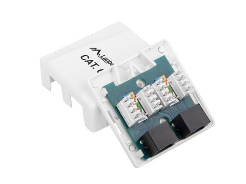 GNIAZDO NATYNKOWE KAT.6 2X RJ45 BIAŁE LANBERG