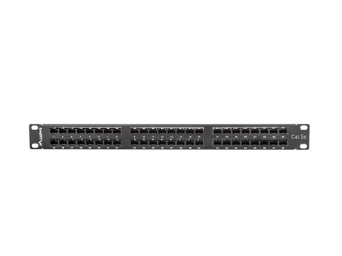 PATCH PANEL 48 PORT 1U 19" KAT.5E UTP CZARNY LANBERG