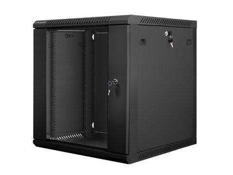 SZAFA INSTALACYJNA RACK WISZĄCA 19" 12U 600X600 CZARNA LANBERG (FLAT PACK) V2