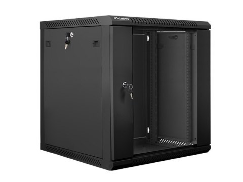 SZAFA INSTALACYJNA RACK WISZĄCA 19" 12U 600X600 CZARNA LANBERG (FLAT PACK) V2