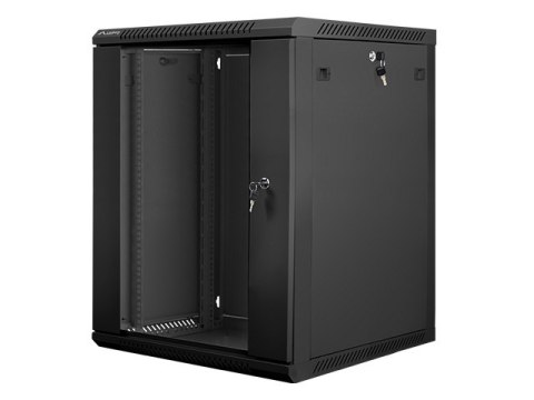 SZAFA INSTALACYJNA RACK WISZĄCA 19" 15U 600X600 CZARNA LANBERG (FLAT PACK) V2