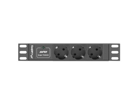 LISTWA ZASILAJĄCA RACK PDU 10" LANBERG 1U 10A 2M 3X SCHUKO CZARNA C14