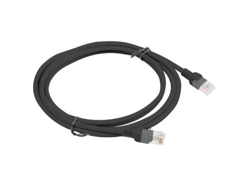 PATCHCORD KAT.5E UTP 2M CZARNY FLUKE PASSED LANBERG