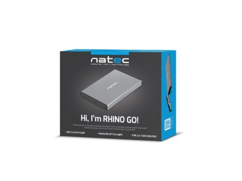 OBUDOWA HDD/SSD ZEWNĘTRZNA NATEC RHINO GO SATA 2.5" USB 3.0 SZARA