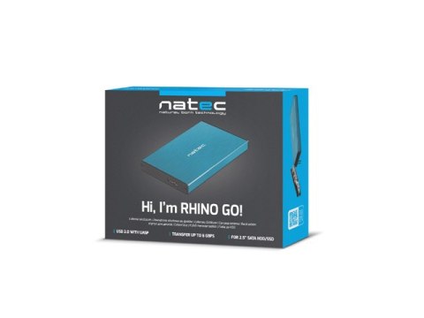 OBUDOWA HDD/SSD ZEWNĘTRZNA NATEC RHINO GO SATA 2.5" USB 3.0 NIEBIESKA