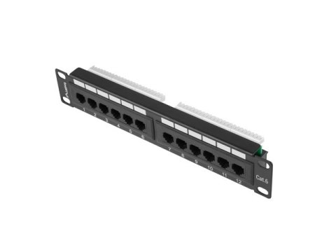 PATCH PANEL 12 PORT 1U 10" KAT.6 UTP CZARNY LANBERG