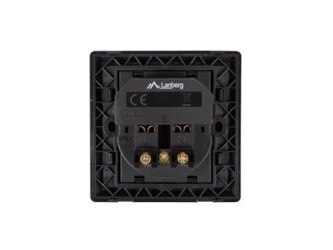 GNIAZDO PODTYNKOWE 230V POJEDYNCZE + 2X USB 2.1A SCHUKO CZARNE LANBERG